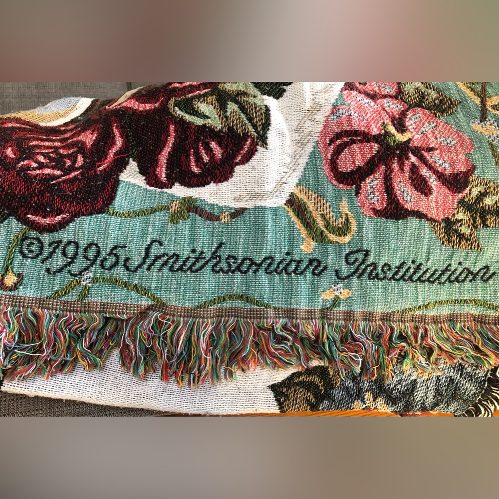 SMITHSONIAN INSTITUTION 1995 Blanket Throw - Instruments HTF - Picture 2 of 2